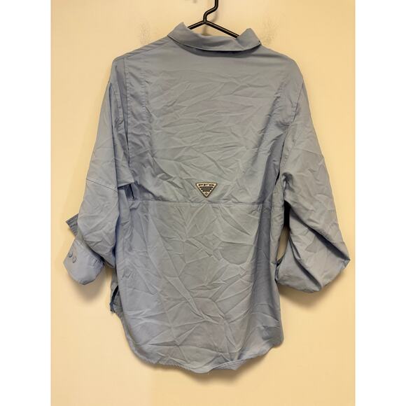 Columbia PFG Omni-Shade Long Sleeve Button Down Tops (Set of Two) Orange Blue - Picture 12 of 13